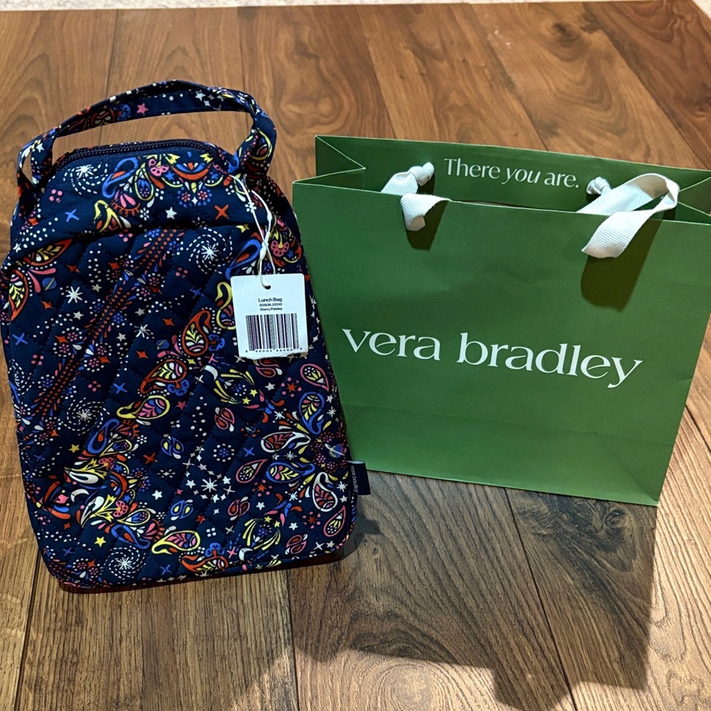 BNWT Vera Bradley Navy Paisley Lunch Tote